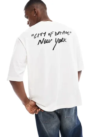 Only & Sons – T-Shirt in verwaschenem Stone mit New York Print