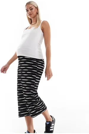 Mama;licious Mamalicious Maternity – Midi-Umstandsrock aus Jersey in mit Space Dye Färbung