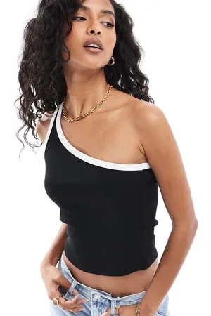 New Look – Oberteil in mit One-Shoulder-Träger und Kontrastdetails