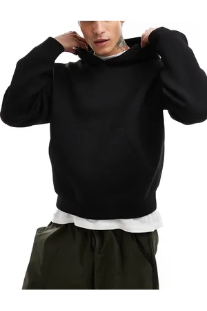 Weekday – Simon – Kapuzenpullover in schwarzer Neopren-Optik