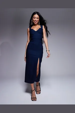 Vesper – Midaxikleid in mit Zierausschnitt und Schlitz vorne