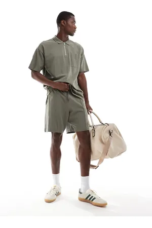 New Look – Shorts aus Pikee in Khaki, Kombiteil