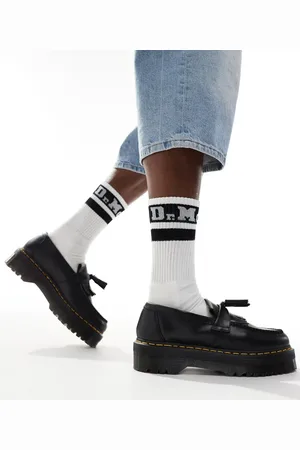Dr. Martens – Adrian Quad – Unisex-Loafer aus schwarzem Glattleder