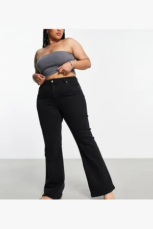 ASOS ASOS DESIGN Curve – Schlagjeans in verwaschenem mit mittelhohem Bund