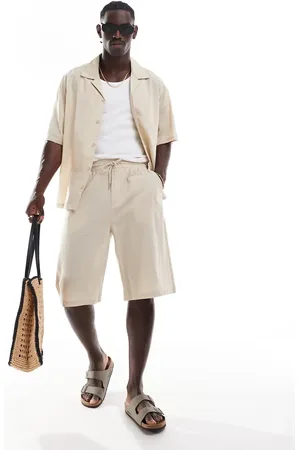 Sixth June – Leinen-Shorts in Beige, Kombiteil
