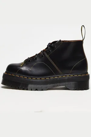 Dr. Martens – Church Quad – Unisex-Stiefel aus glattem Vintage-Leder in mit 5 Ösen