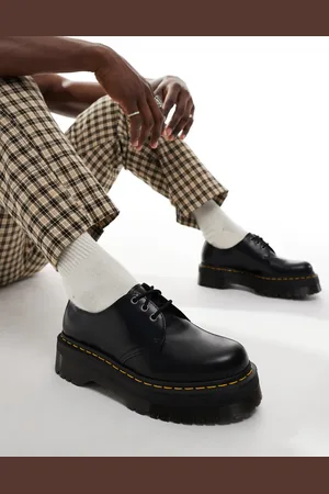 Dr. Martens – 1461 Quad – Unisex-Schuhe aus schwarzem Glattleder mit 3 Ösen
