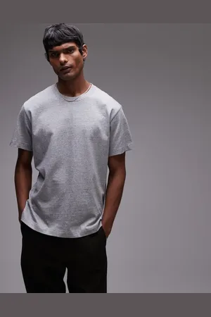 ARKET – Schweres T-Shirt aus Jersey in Hellgrau