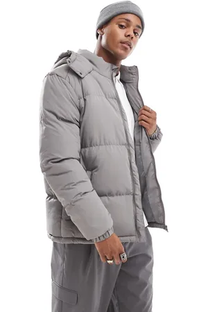 Brave Soul – Pufferjacke in Hellgrau mit Kapuze