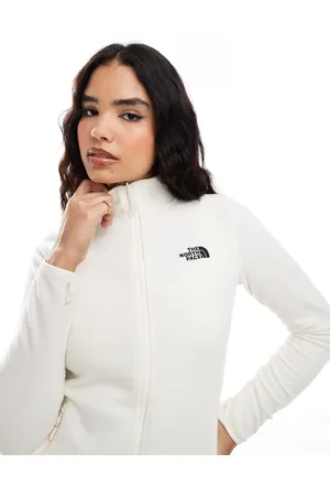 The North Face – Glacier – Fleece-Sweatshirt in gebrochenem mit Logo und durchgehendem Reißverschluss