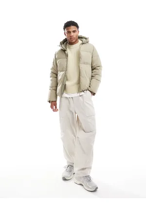 JACK & JONES – Kastige Oversize-Steppjacke in Beige