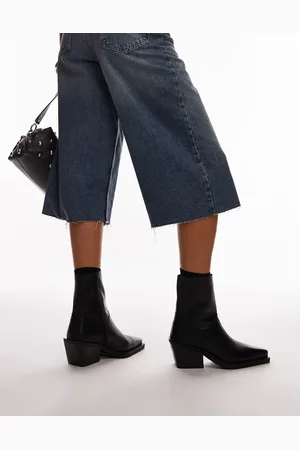 Topshop – Maddy – Cowboystiefel aus Leder in