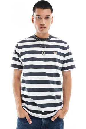 Dickies – River Grove – Gestreiftes T-Shirt in Dunkelgrau und Weiß, exklusiv bei ASOS