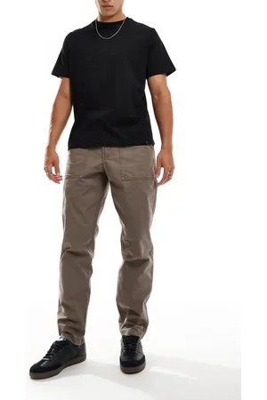 Timberland – Normal geschnittene Workwear-Hose aus Canvas in verwaschenem