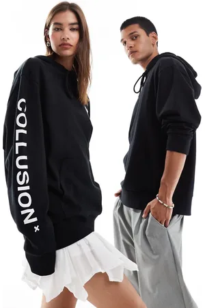 COLLUSION – Unisex-Kapuzenpullover in Schwarz mit Logo