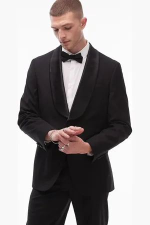 Topman – Hochwertige kastige Smoking-Jacke aus einer Wollmischung in mit Schalkragen
