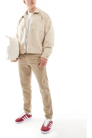 Only & Sons – Schmal zulaufende Cordhose in Beige