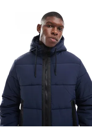 ASOS – Pufferjacke aus Nylon in mit farblich abgesetzten Besatz
