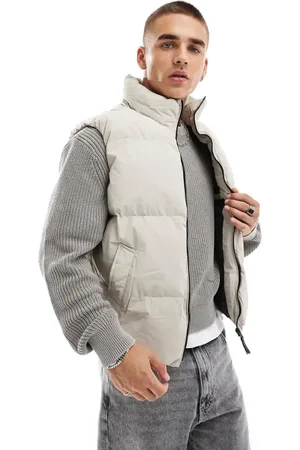 Bershka – Pufferweste in Steinbeige