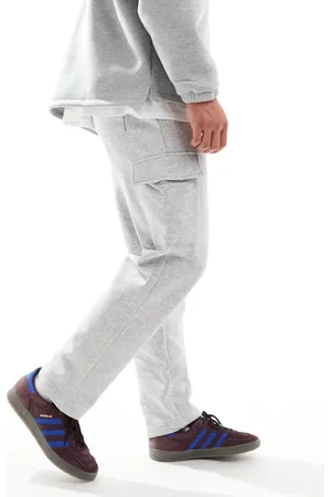Only & Sons – Gerade geschnittene Cargo-Jogginghose in meliertem Hellgrau