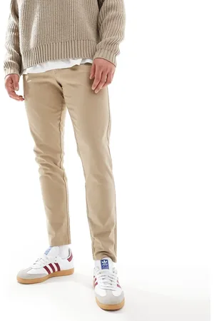 JJ – Schmal geschnittene Chinohose in Beige