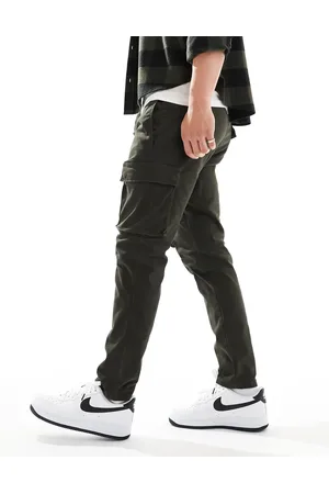 Only & Sons – Schmal zulaufende Cargohose in Anthrazit