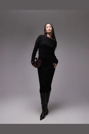 ARKET – Midaxi-Kleid in aus Rippstrick mit gedrehtem Drapierungsdetail