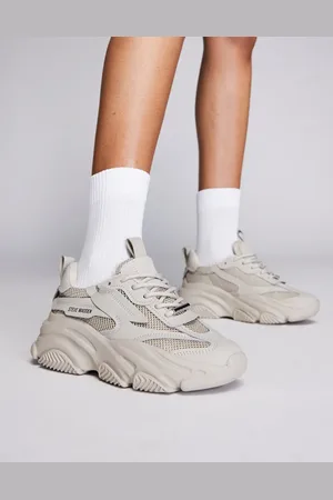 Steve Madden – Possession-E – Sneaker in Grau-Beige mit dicker Sohle