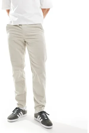 Only & Sons – Schmal zulaufende Cordhose in Cremeweiß
