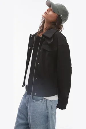 Topshop – Bomberjacke in Wolloptik in mit Laschendetail
