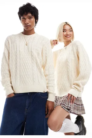 Dickies – Seasonal – Strickpullover in Wollweiß mit farblich abgestimmtem Logo