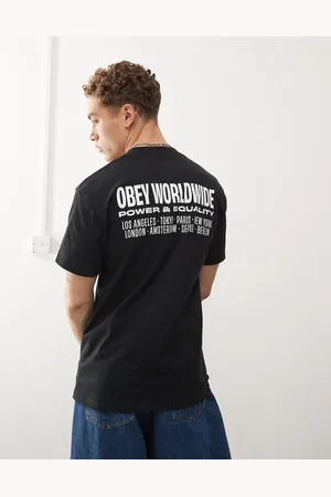 Obey – T-Shirt in mit „Worldwide Power & Quality“-Schriftzug