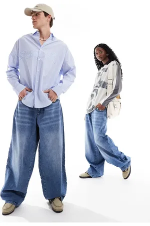 COLLUSION – X004 – Unisex-Jeans in mittlerer Waschung mit Ballon-Beinschnitt