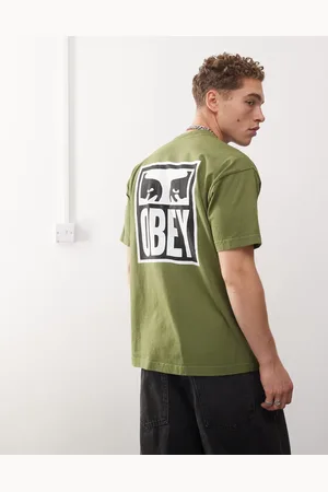 Obey – T-Shirt in mit Augengrafik am Rücken