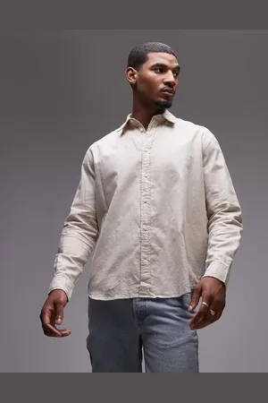 SELECTED – Kastiges Oversize-Hemd in Cremeweiß