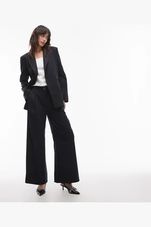& OTHER STORIES – Elastische Hose aus Wollmix in mit Nadelstreifen und weitem Bein, Kombiteil