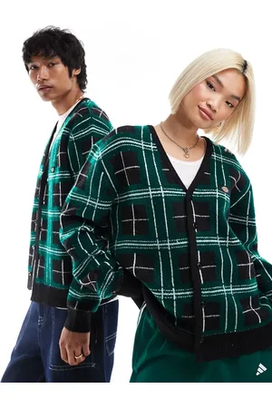 Dickies – Karierte Strickjacke in und Grün