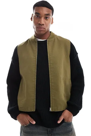 ASOS – Weste in verwaschenem Khaki