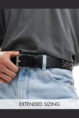 ASOS – Kunstleder-Gürtel in Schwarz mit Nieten- und Kristall-Detail