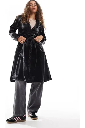 Rains 12040 – Lange, wasserdichte Jacke in A-Linie in glänzendem