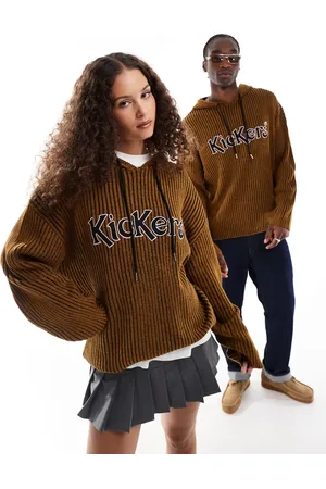 Kickers – Legerer Kapuzenpullover aus Strick mit Streifen und Logo