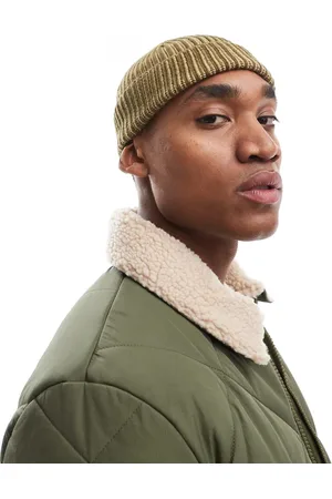 ASOS – Strickmütze in mit kontrastierender Rippung