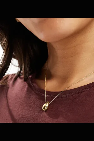 Accessorize – Z Collection – Vergoldete Halskette mit Tropfenanhänger