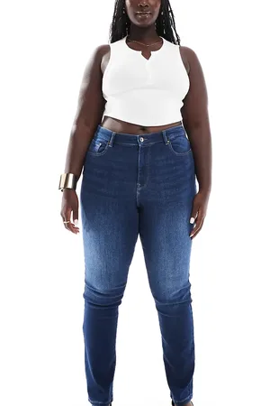 ONLY – Schmal geschnittene Jeans in Dunkelblau