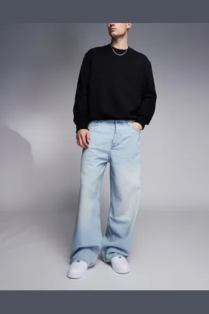 Hugo Blue – Mason – Locker geschnittene Jeans in verwaschenem Hellblau