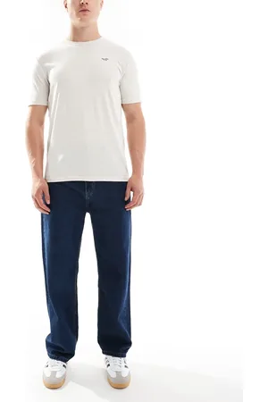 Pull&Bear – Weit geschnittene Jeans in Dunkelblau