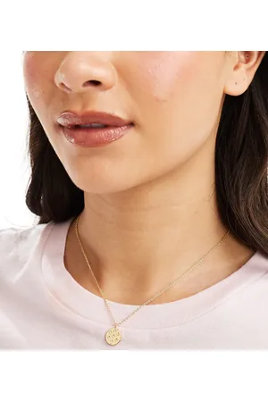 Accessorize – Z Collection – Vergoldete Halskette mit Kristall-Münzanhänger