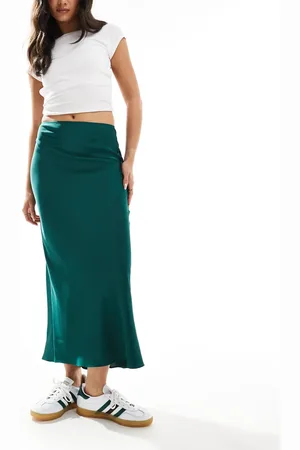 ASOS – Asymmetrischer Satin-Midirock in