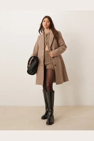 JDY – Longline-Mantel in Dunkelbeige