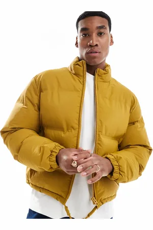 ASOS – Kurze Steppjacke in Senfgelb